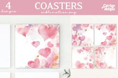 Valentines Square Coaster Sublimation Designs