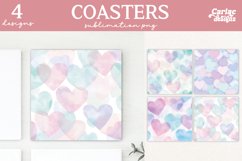 Valentines Square Coaster Sublimation Designs