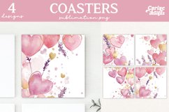 Valentines Square Coaster Sublimation Designs