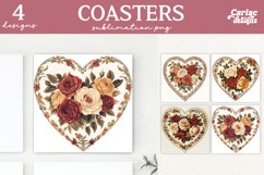 Valentines Square Coaster Sublimation Designs