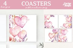 Valentines Square Coaster Sublimation Designs