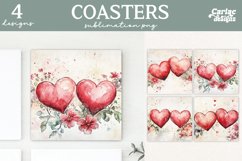 Valentines Square Coaster Sublimation Designs