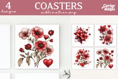 Valentines Square Coaster Sublimation Designs