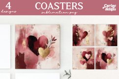 Valentines Square Coaster Sublimation Designs