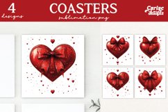Valentines Square Coaster Sublimation Designs