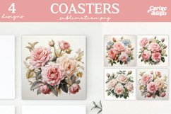 Valentines Square Coaster Sublimation Designs