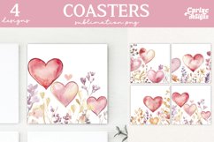 Valentines Square Coaster Sublimation Designs