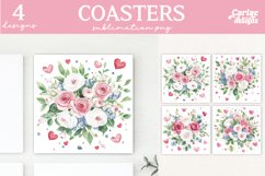 Valentines Square Coaster Sublimation Designs