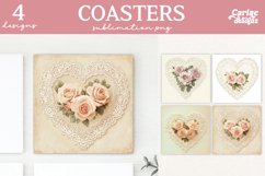 Valentines Square Coaster Sublimation Designs