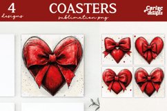 Valentines Square Coaster Sublimation Designs