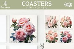 Valentines Square Coaster Sublimation Designs