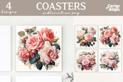 Valentines Square Coaster Sublimation Designs