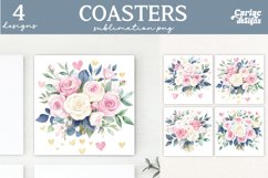 Valentines Square Coaster Sublimation Designs