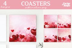Valentines Square Coaster Sublimation Designs