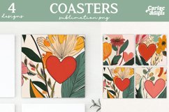 Valentines Square Coaster Sublimation Designs