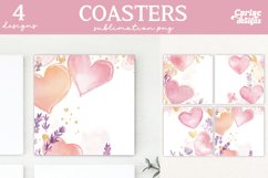 Valentines Square Coaster Sublimation Designs