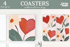 Valentines Square Coaster Sublimation Designs