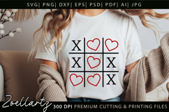 Valentine Tic Tac Toe SVG Cut File Love Heart SVG for Cricut Product Image 1