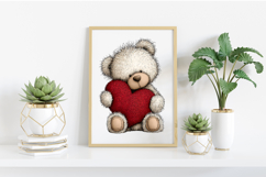Valentines Teddy Bear Clipart PNG Product Image 2