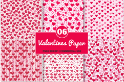 Valentines Themed Digital Paper- Valentines PNG Product Image 1