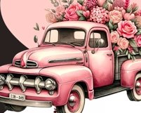 Valentines Day Pink Truck PNG - Instant Download Product Image 5