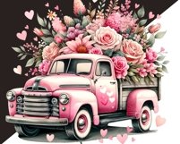 Valentines Day Pink Truck PNG - Instant Download Product Image 6