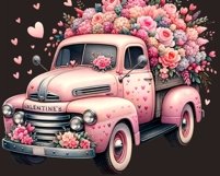 Valentines Day Pink Truck PNG - Instant Download Product Image 7