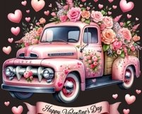 Valentines Day Pink Truck PNG - Instant Download Product Image 8