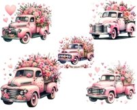 Valentines Day Pink Truck PNG - Instant Download Product Image 10