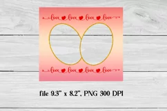 Valentines day photo sublimation tumbler wrap 20 Oz, photo frame tumbler design, Valentines tumbler.