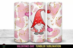  Valentines Gnome Tumbler Sublimation I 20 Oz Valentines Tumbler Wrap I 20 Oz Tumbler Wrap PNG