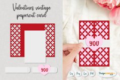 Valentines Love you card | Vintage papercut craft card SVG Product Image 1