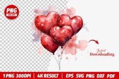 valentines watercolor Heart clipart png