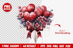 valentines watercolor Heart clipart png