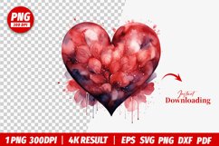 valentines watercolor Heart clipart png