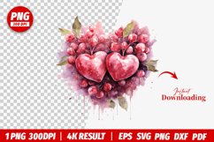 valentines watercolor Heart clipart png