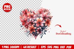 valentines watercolor Heart clipart png