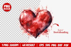 valentines watercolor Heart clipart png