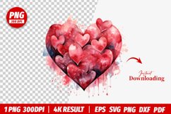 valentines watercolor Heart clipart png