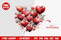 valentines watercolor Heart clipart png