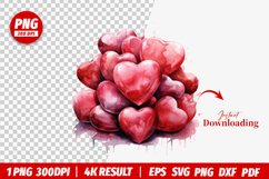 valentines watercolor Heart clipart png