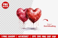 valentines watercolor Heart clipart png