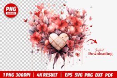 valentines watercolor Heart clipart png