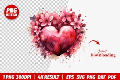 valentines watercolor Heart clipart png