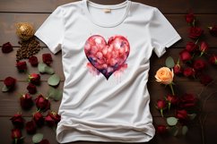 valentines watercolor Heart sublimation clipart