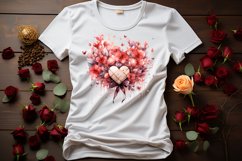 valentines watercolor Heart sublimation clipart