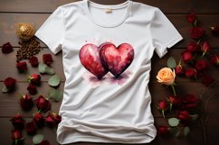 valentines watercolor Heart sublimation clipart