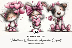 Valentines Whimsical Animals Clipart Product Image 1