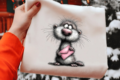 Valentines Whimsical Otters Clipart Product Image 2