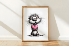 Valentines Whimsical Otters Clipart Product Image 3